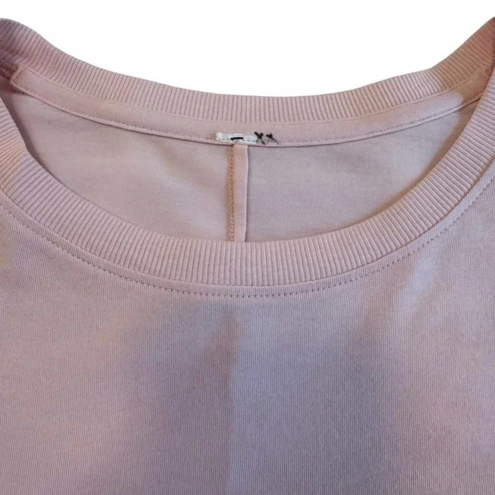 Lululemon Pink Long Sleeve Crewneck Tee Shirt Size M Soft Cotton Athleisure